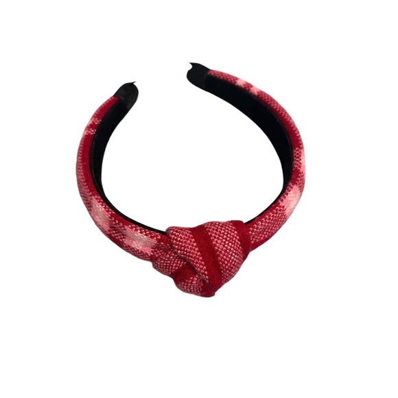 Cozy Nicole Miller Sweatshirt XS red checkered with headband - Picture 3 of 4